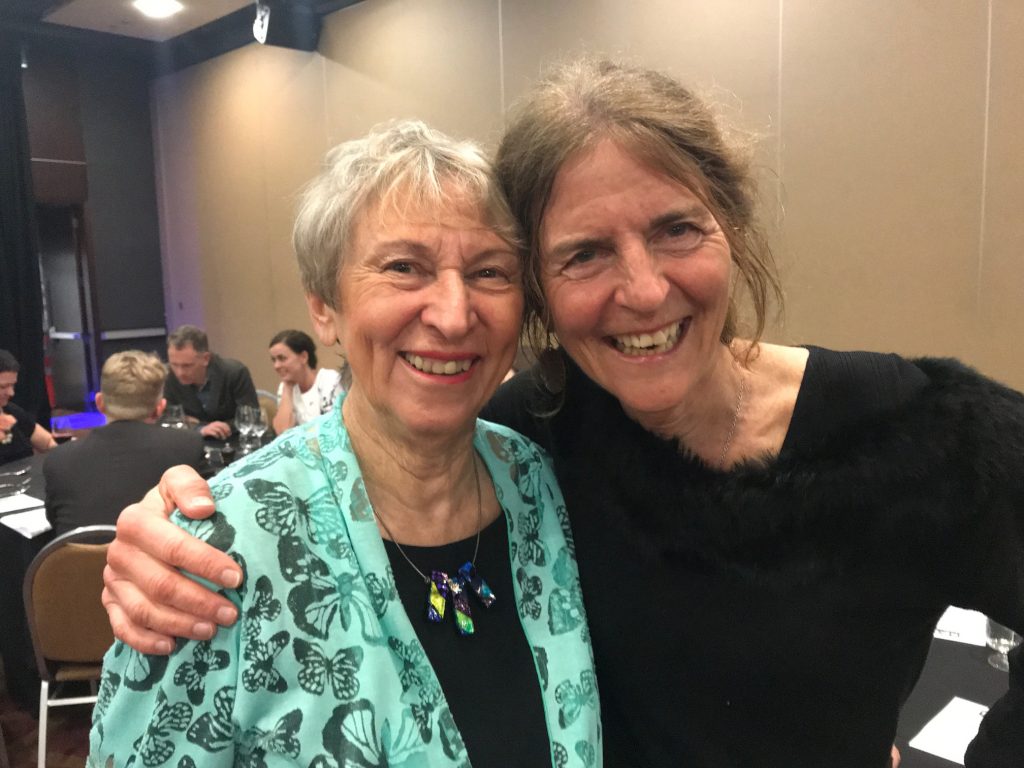 Claudette Medefindt, left, with Dr Jean Bennett, the princile investigator in the RPE65 gene therapy trial.